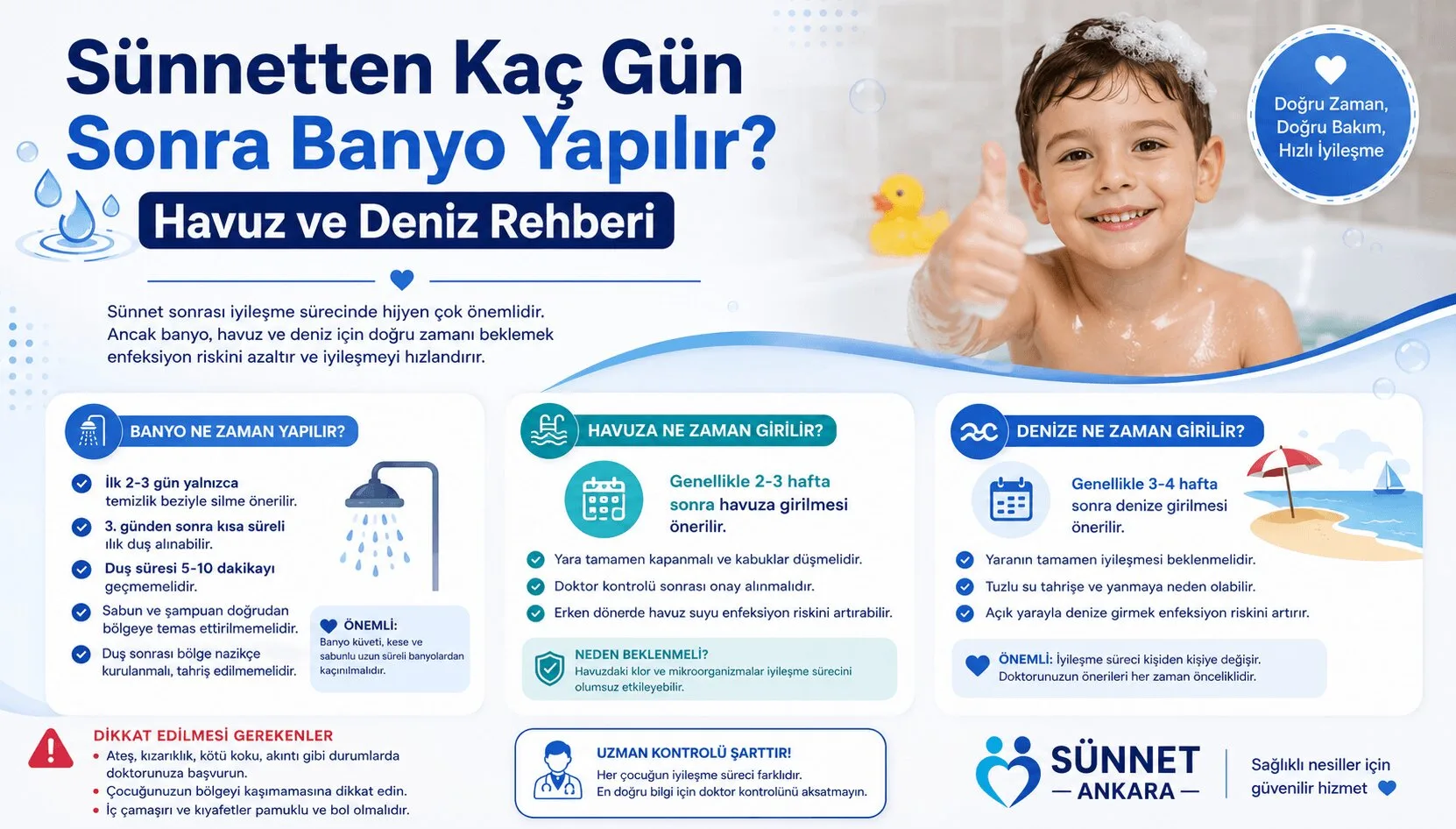Sünnetten Kaç Gün Sonra Banyo Yapılır? Havuz ve Deniz Rehberi